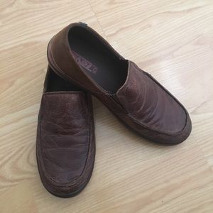 Teva leather slip on shoes